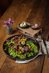 Fresh salad with tuna fish 