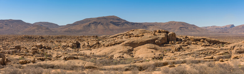 massive granite rock formation in the Erongo Mountains, Namibia