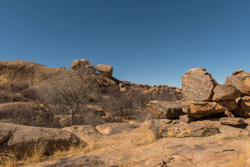 massive granite rock formation in the Erongo Mountains, Namibia