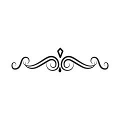 decorative swirl element icon, line style