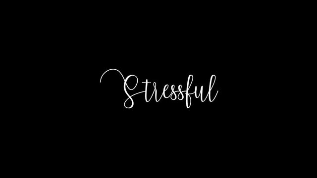 Stressful Animated Appearance Ripple Effect White Color Cursive Text on Black Background