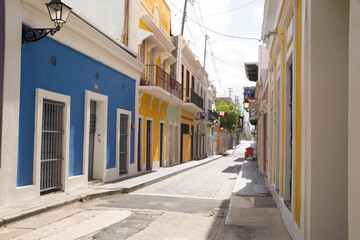 narrow street in the old town of San Juan,Puerto Rico