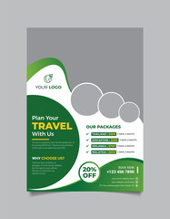 Travel Flyer template design. Summer party flyer design, tour flyer template.