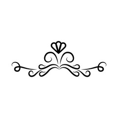icon of vintage swirl decoration, line style