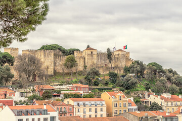 Fototapeta na wymiar The Castle of St. George in Lisbon, Portugal.