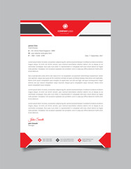 Modern business letterhead template with red and black color