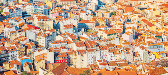 Obraz premium Colorful top view on Lisbon, Portugal
