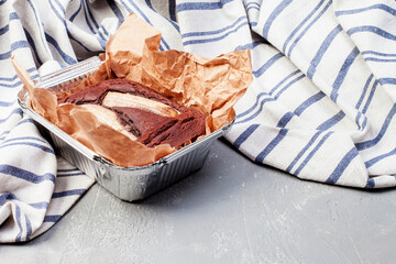 Healthy banana bread or cake for breakfast