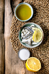 Anchovies or sardines fillet