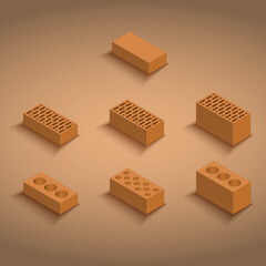 Brick wall in various stated, Brick Wall Redbrick wall in various states of construction.