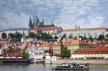 Naklejka na ściany i meble View of Prague across the Vltava river