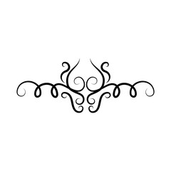 icon of decorative swirl element, line style