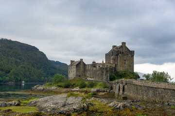 Fototapeta na wymiar The Eilean Donan Castle in Dornie in the Scottish highlands