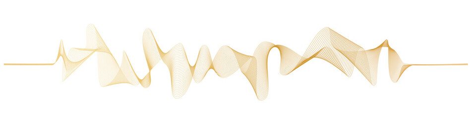 abstract vector gold wave melody lines on white background	
