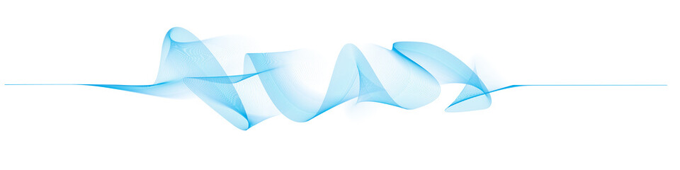 abstract vector blue wave melody lines on white background	
