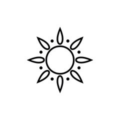 Vector set icons of sun. Vector emblems of sun.