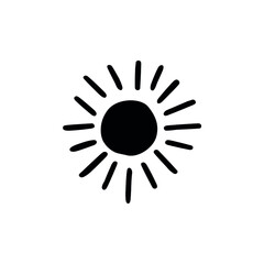 Vector set icons of sun. Vector emblems of sun.