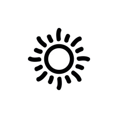 Vector set icons of sun. Vector emblems of sun.