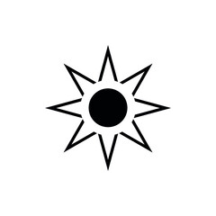 Vector set icons of sun. Vector emblems of sun.
