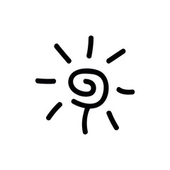 Vector set icons of sun. Vector emblems of sun.