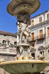 Beautiful view of Piazza Pretoria, or Piazza della Vergogna, in Palermo