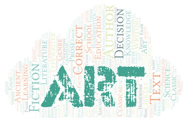 Art typography word cloud create with the text only