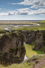 Fjadrargljufùr ice age canyon. Iceland