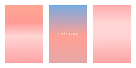 Modern beautiful colorful gradient background set with text, color palette, lovely landscape, abstract banner, trendy collection, bright and elegant gradients, vector illustration