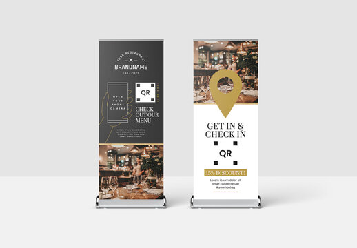 Restaurant Banner Layout with Golden theme