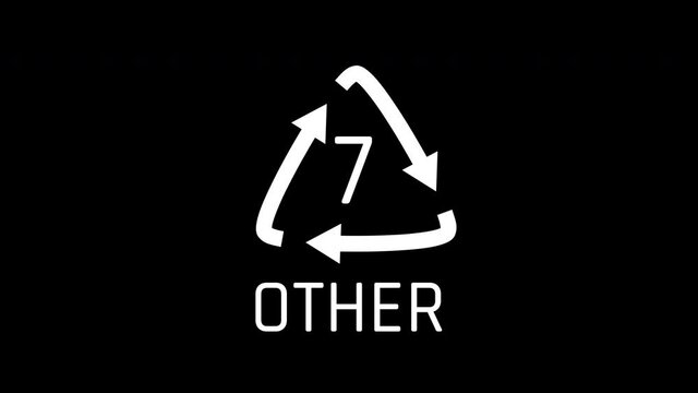 Other or Number 7 Recycle Symbol for Plastics Code Animation Seamless Loop