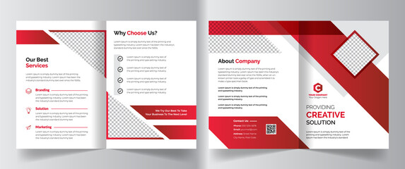 Creative colorful corporate business bifold brochure template design for creative, corporate company bifold leaflet, magazine, annual report, booklet, business plan, print & promotion