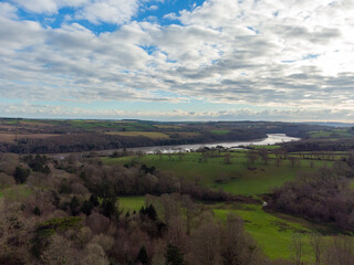 Obraz premium aerial view of the tresillian river in cornwall England uk 