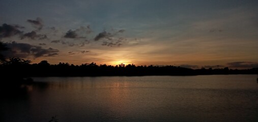 sunset over the river