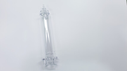 Medical  plastic products  on the production line in industrial factory.