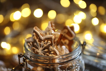 Gingerbread cookie with white icing