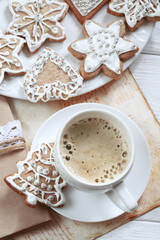 Gingerbread cookie with white icing