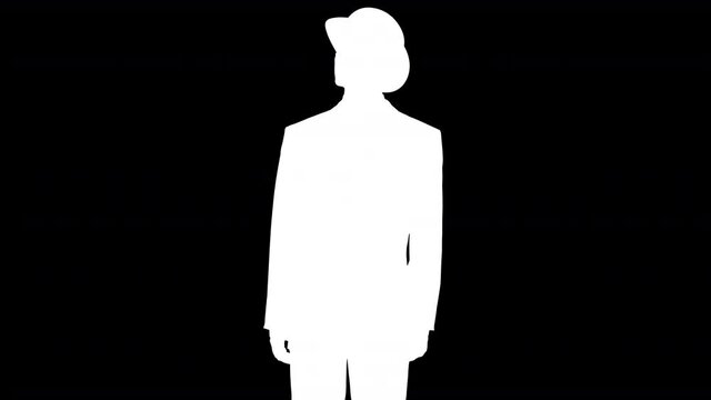 silhouette businessman with top hat