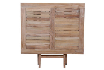 Folding table Teak garden furniture isolated in white background. Outdoor furniture isolated in white background.