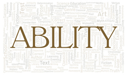 Ability typography word cloud create with the text only