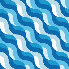 Blue background geometric graphic design. Abstract pattern for presentation, website, advertising promotion layout. Decorative mosaic ornament. Vector concept illustration. Blue sea water waves.