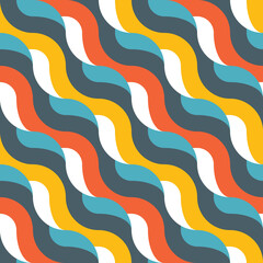 Geometric background graphic design. Abstract pattern for presentation, website, advertising promotion layout. Decorative waves mosaic ornament. Vector concept illustration.