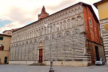 view of the marble side of the church of San Giovanni Fuorcivitas in the historic center of the...