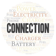 Fototapeta premium Connection typography word cloud create with the text only.