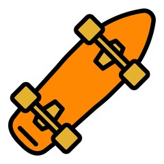 Wood skateboard icon. Outline wood skateboard vector icon for web design isolated on white background