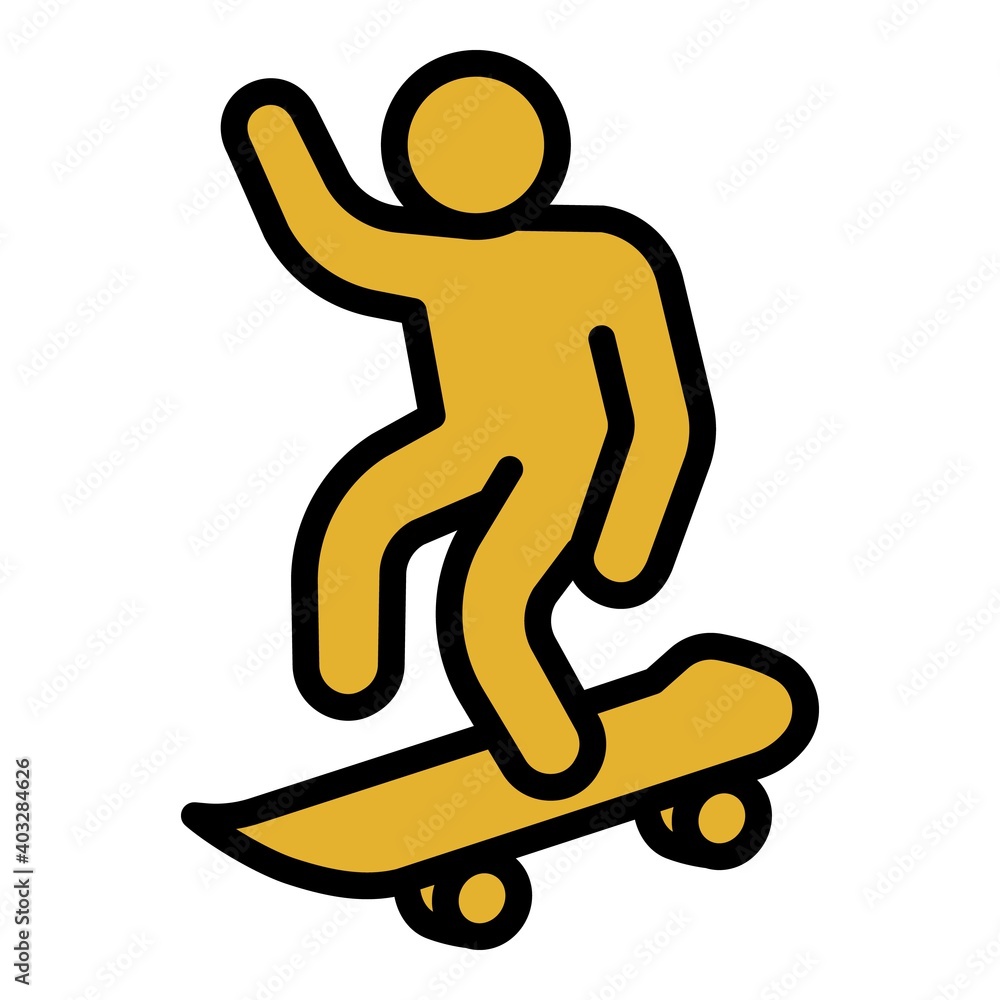 Poster ramp skateboard icon. outline ramp skateboard vector icon for web design isolated on white backgroun