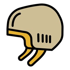 Helmet skateboard icon. Outline helmet skateboard vector icon for web design isolated on white background