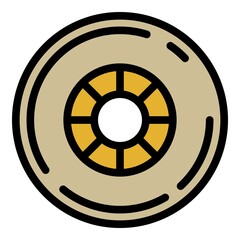 Obraz premium Rubber skateboard wheel icon. Outline rubber skateboard wheel vector icon for web design isolated on white background