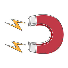 magnet hand drawn design vector illustration