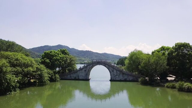 4K Bridge at Xianghu Lake in Hangzhou, China