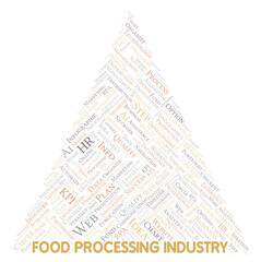 Naklejka premium Food Processing Industry typography word cloud create with the text only.